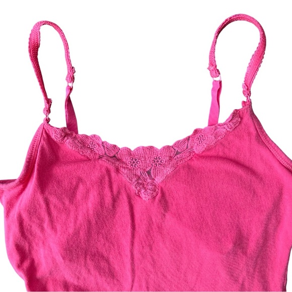 Vtg Y2K American Eagle Babydoll Cami Top Sz Small Lace Trim Defined Bust READ - Picture 2 of 11